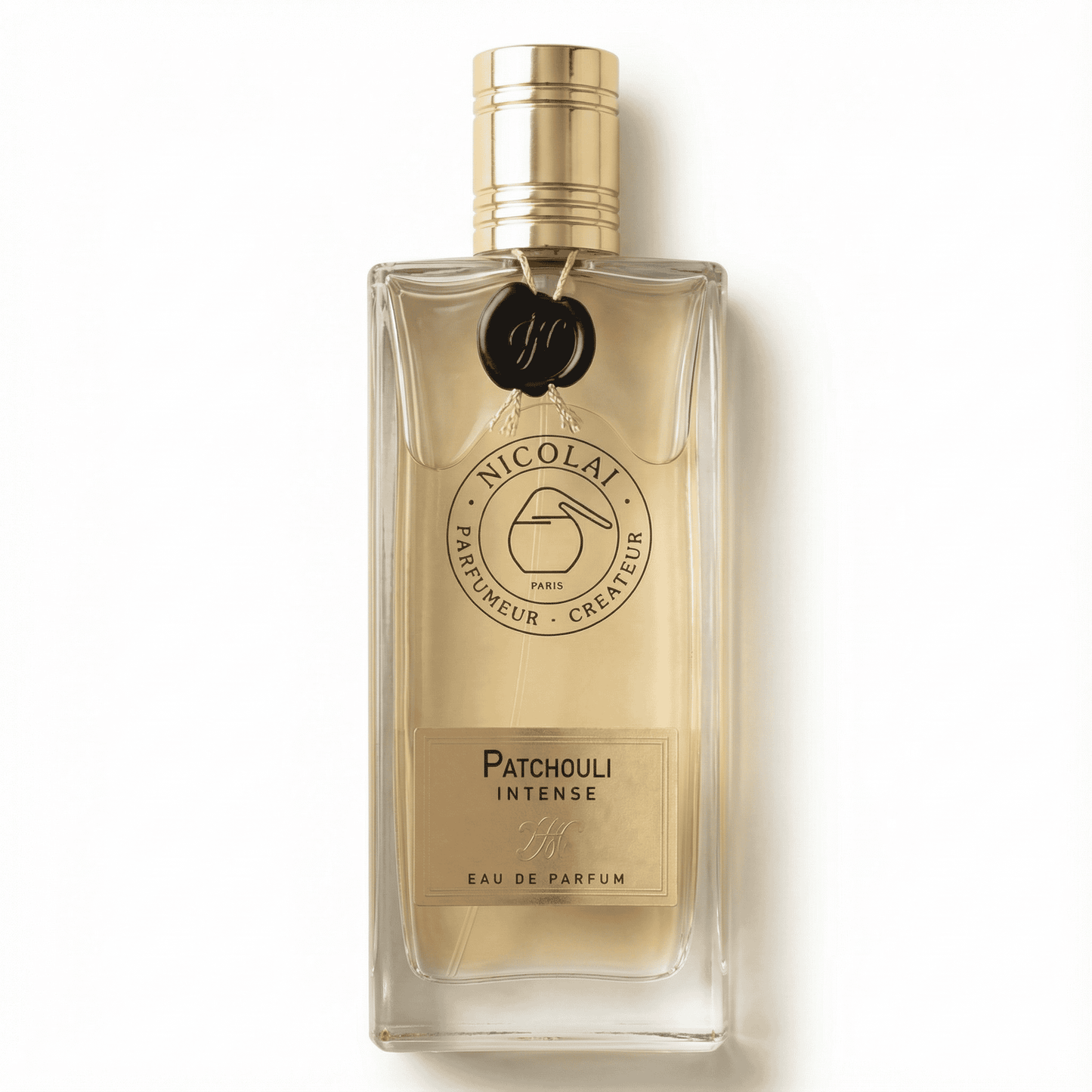 Luxurious Patchouli Intense Eau de Parfum bottle from Nicolai Paris, elegant and crafted for sophisticated fragrance.